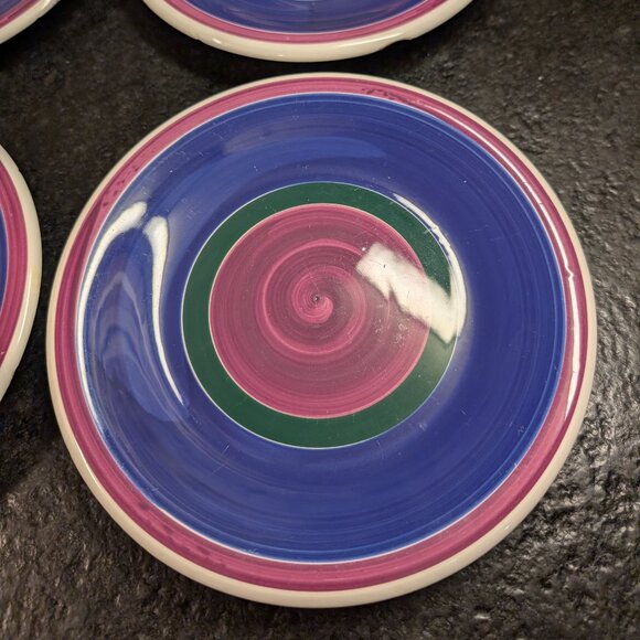 (5) Piece Furio Italy Dish Wear In Purple Blue And Green 8" Plates - Picture 3 of 10